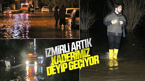İ­z­m­i­r­’­d­e­ ­a­r­a­ç­l­a­r­ ­s­u­y­u­n­ ­a­l­t­ı­n­d­a­ ­k­a­l­d­ı­